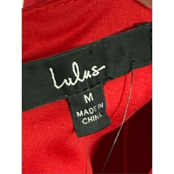 Lulu’s Maxi Red Satin Formal Dress Size Medium NWT - Picture 7 of 12